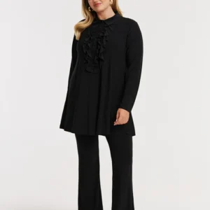 YOEK     Blouse wide bottom DOLCE - Zwart